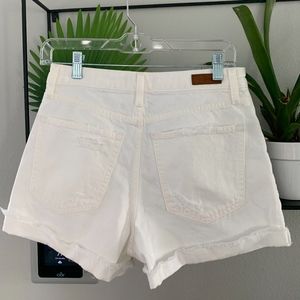 White high rise jean shorts